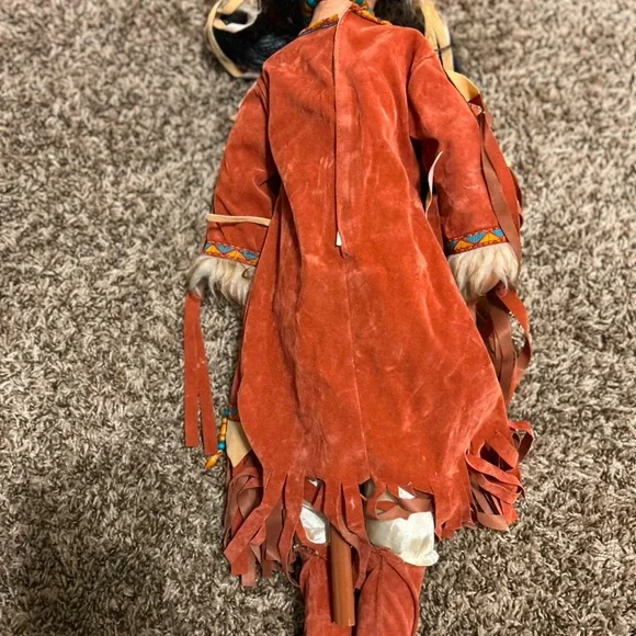 Native American-Inspired Doll with Brown and Yellow Accents - Picture 4 of 4